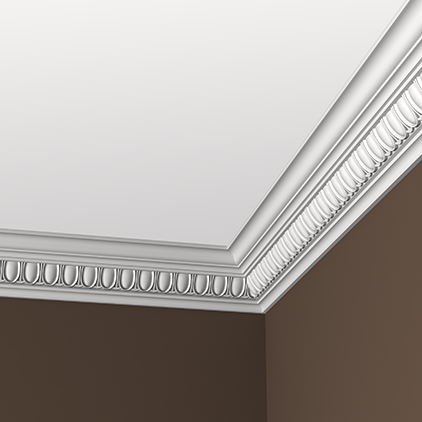 Потолочный плинтус под покраску Европласт 1.50.116 2000×99×100 фото в интерьере