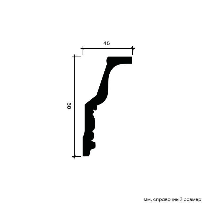 Потолочный плинтус под покраску Европласт 1.50.127 2000×46×89