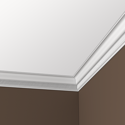 Потолочный плинтус под покраску Европласт 1.50.127 2000×46×89 фото в интерьере