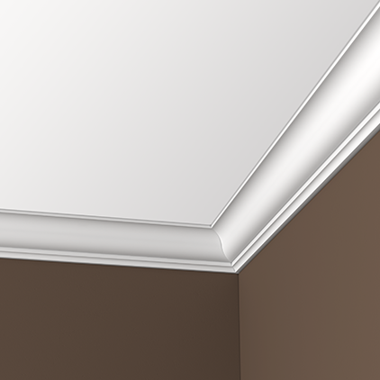 Потолочный плинтус под покраску Европласт 1.50.144 2000×82×81 фото в интерьере