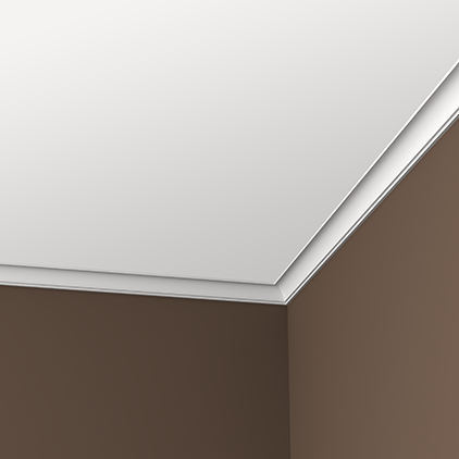Потолочный плинтус под покраску Европласт 1.50.157 2000×31×33 фото в интерьере