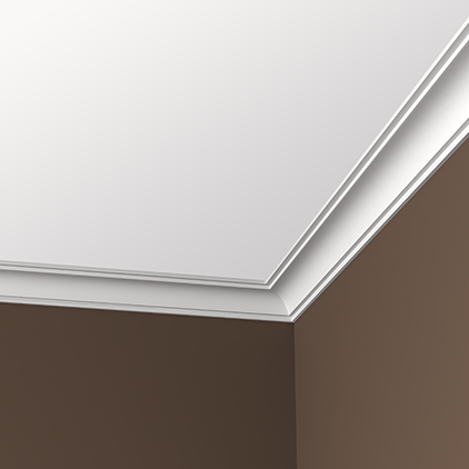 Потолочный плинтус под покраску Европласт 1.50.160 2000×70×50 фото в интерьере