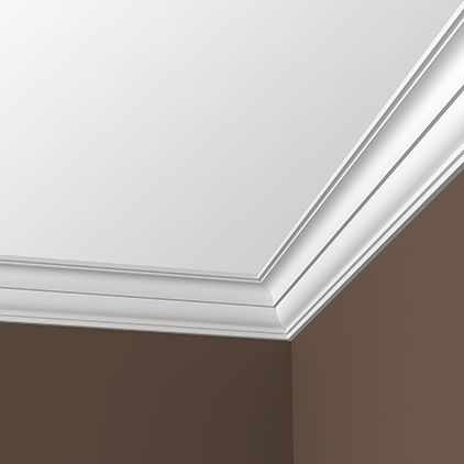 Потолочный плинтус под покраску Европласт 1.50.161 2000×91×81 фото в интерьере