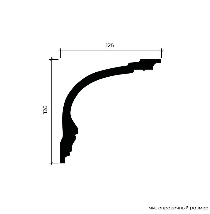 Потолочный плинтус под покраску Европласт 1.50.164 2000×126×126