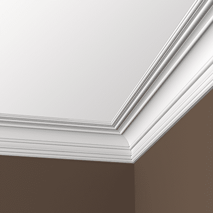 Потолочный плинтус под покраску Европласт 1.50.168 2000×121×119 фото в интерьере