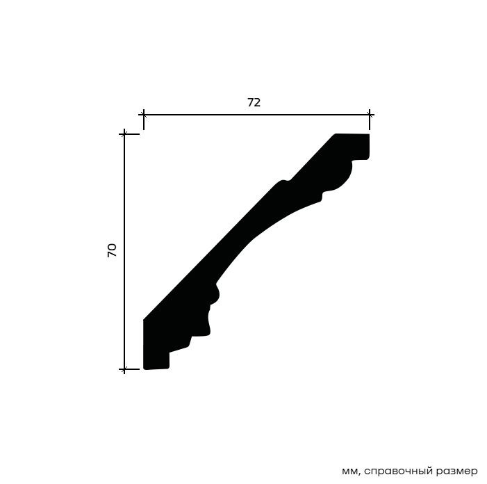 Потолочный плинтус под покраску Европласт 1.50.189 2000×72×70
