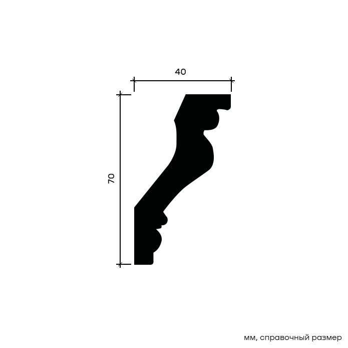 Потолочный плинтус под покраску Европласт 1.50.192 2000×40×70
