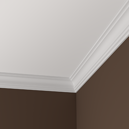 Потолочный плинтус под покраску Европласт 1.50.249 2000×72×104 фото в интерьере