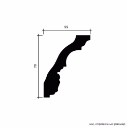 Потолочный плинтус под покраску Европласт 1.50.251 2000×55×70