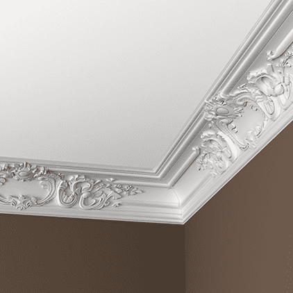 Потолочный плинтус под покраску Европласт 1.50.252 2000×121×119 фото в интерьере