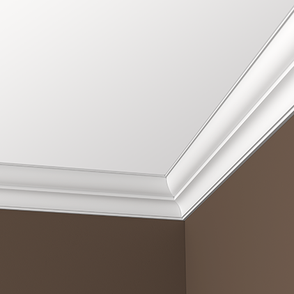 Потолочный плинтус под покраску Европласт 1.50.275 2000×76×105 фото в интерьере
