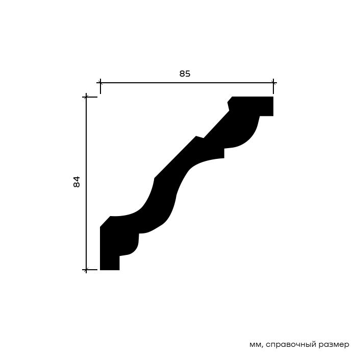 Потолочный плинтус под покраску Европласт 1.50.293 2000×85×84