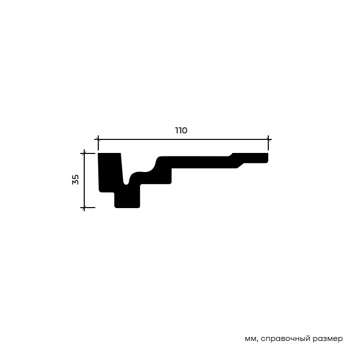 Потолочный плинтус под покраску Европласт 1.50.296 2000×110×35