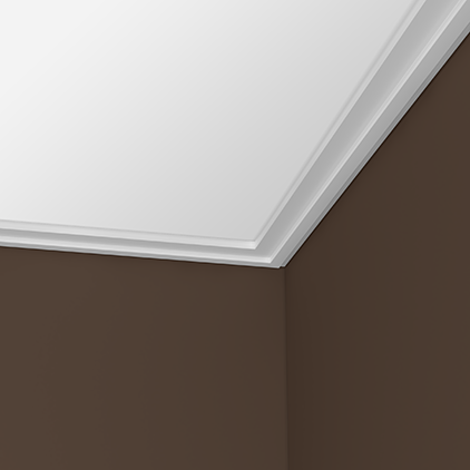 Потолочный плинтус под покраску Европласт 1.50.298 2000×40×13 фото в интерьере