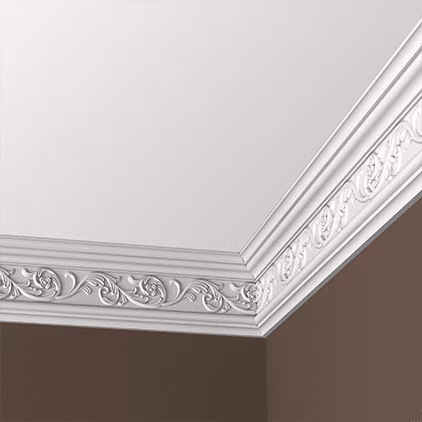 Потолочный плинтус под покраску Европласт 1.50.163 2000×65×151