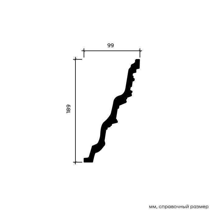 Потолочный плинтус под покраску Европласт 1.50.502 2000×99×189
