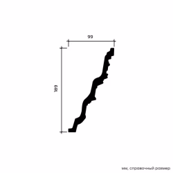 Потолочный плинтус под покраску Европласт 1.50.502 2000×99×189