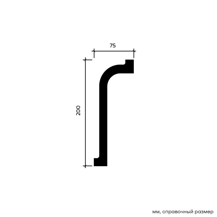 Потолочный плинтус под покраску Европласт 1.50.805 2000×75×200