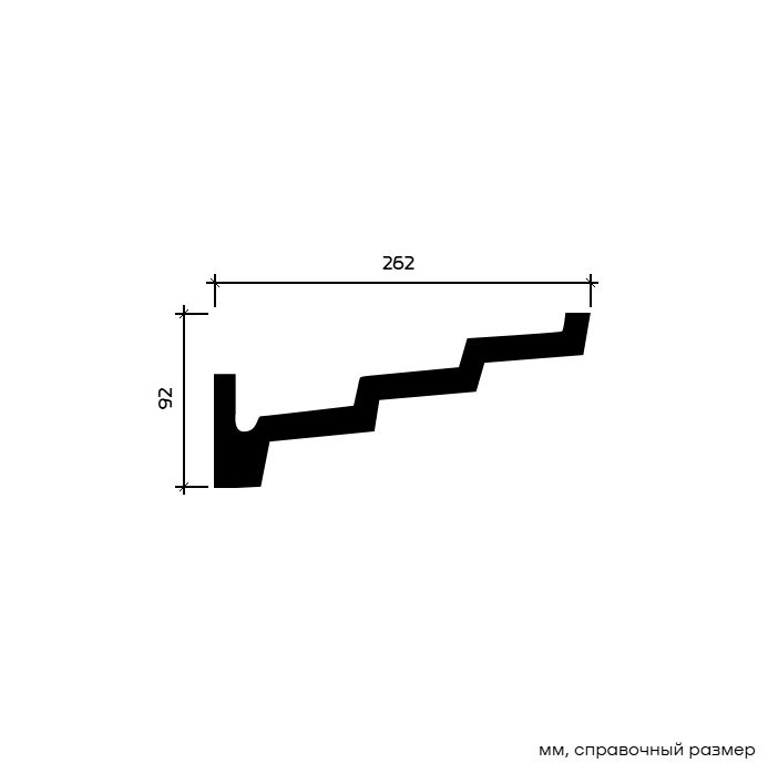 Потолочный плинтус под покраску Европласт 1.50.145 2000×262×92