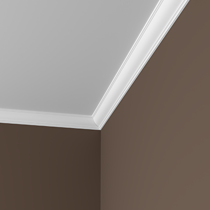 Потолочный плинтус под покраску Европласт 1.50.215 с подсветкой 2000×48×52 фото в интерьере