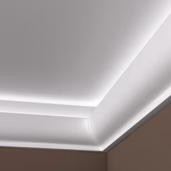 Потолочный плинтус под покраску Европласт 1.50.220 с подсветкой 2000×122×127