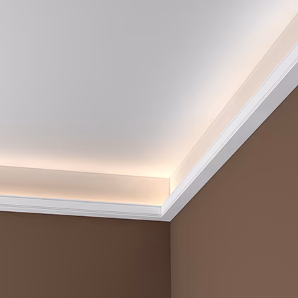 Потолочный плинтус под покраску Европласт 1.50.226 с подсветкой 2000×55×55