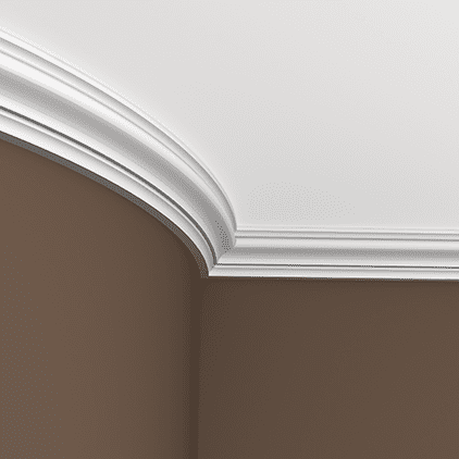 Потолочный плинтус под покраску гибкий Европласт 1.50.100 2000×55×64 фото в интерьере