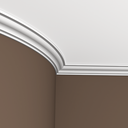 Потолочный плинтус под покраску гибкий Европласт 1.50.103 2000×50×50 фото в интерьере