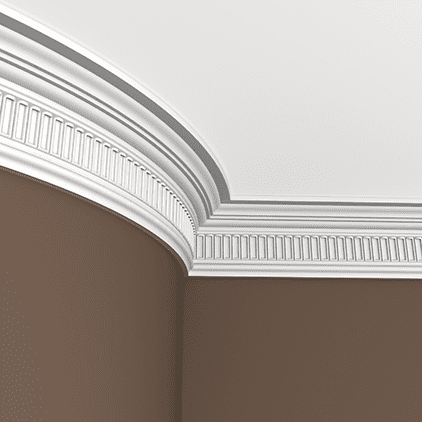 Потолочный плинтус под покраску гибкий Европласт 1.50.104 2000×73×116 фото в интерьере