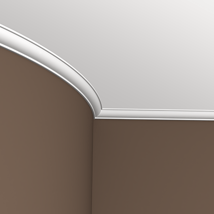 Потолочный плинтус под покраску гибкий Европласт 1.50.123 2000×30×30 фото в интерьере