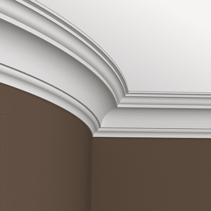 Потолочный плинтус под покраску гибкий Европласт 1.50.148 2000×120×117 фото в интерьере