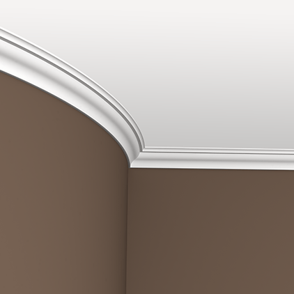 Потолочный плинтус под покраску гибкий Европласт 1.50.150 2000×40×41 фото в интерьере