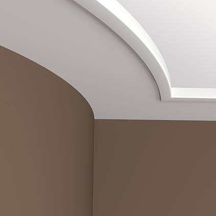 Потолочный плинтус под покраску гибкий Европласт 1.50.156 2000×30×30 фото в интерьере