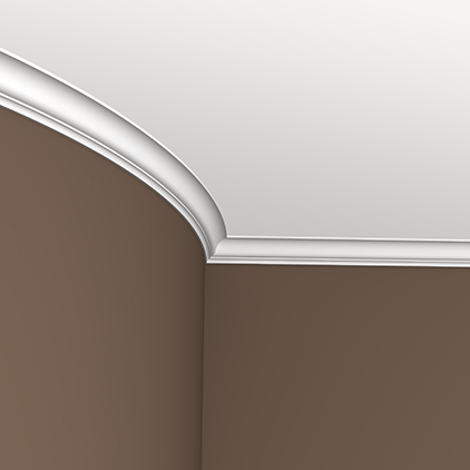 Потолочный плинтус под покраску гибкий Европласт 1.50.158 2000×34×33 фото в интерьере