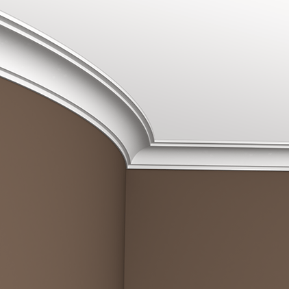 Потолочный плинтус под покраску гибкий Европласт 1.50.160 2000×70×50 фото в интерьере