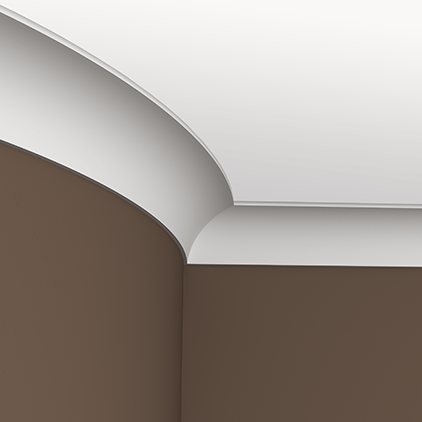 Потолочный плинтус под покраску гибкий Европласт 1.50.165 2000×80×82 фото в интерьере