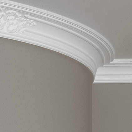 Потолочный плинтус под покраску гибкий Европласт 1.50.252 2000×121×119 фото в интерьере