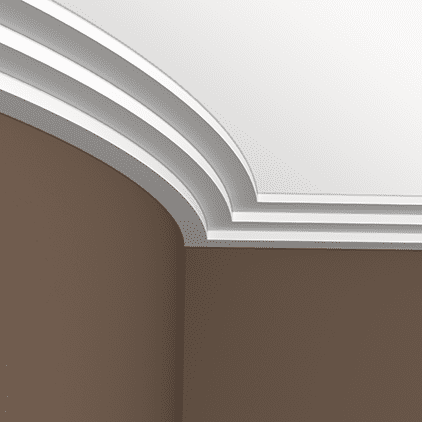 Потолочный плинтус под покраску гибкий Европласт 1.50.262 2000×120×50 фото в интерьере