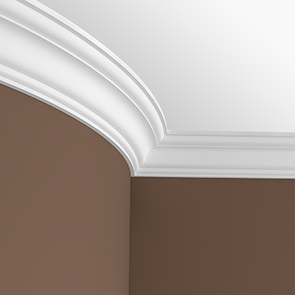 Потолочный плинтус под покраску гибкий Европласт 1.50.293 2000×85×84 фото в интерьере