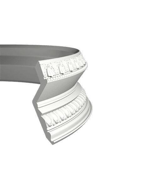 Потолочный плинтус под покраску гибкий Европласт 1.50.137 2000×185×190