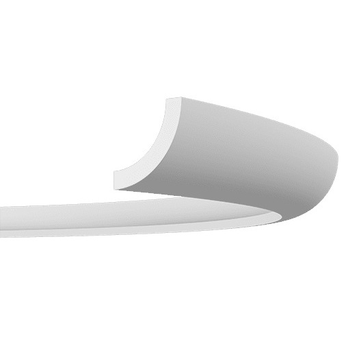 Потолочный плинтус под покраску гибкий Европласт 1.50.225 с подсветкой 2000×58×54