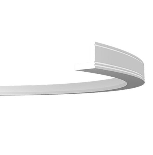 Потолочный плинтус под покраску гибкий Европласт 1.50.226 с подсветкой 2000×55×55