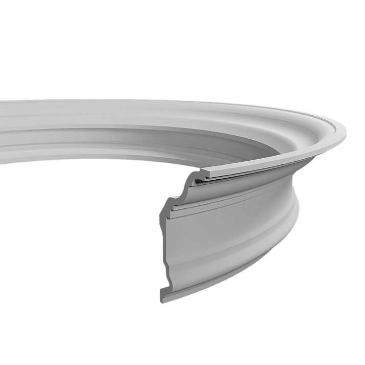 Потолочный плинтус под покраску гибкий Европласт 1.50.132 с подсветкой 2000×117×218