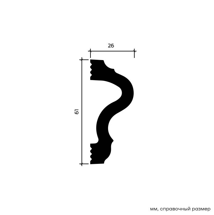 Молдинг под покраску Европласт 6.51.302 2000×61×26