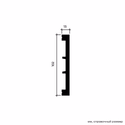 Молдинг под покраску Европласт 6.51.385 2000×102×13