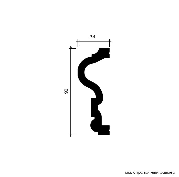 Молдинг под покраску Европласт 6.51.390 2000×92×34