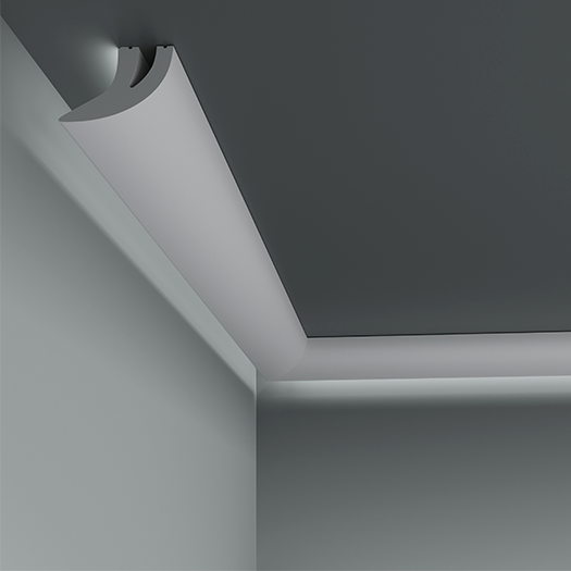 Молдинг под покраску Европласт 6.51.710 с подсветкой 2000×57×33 фото в интерьере