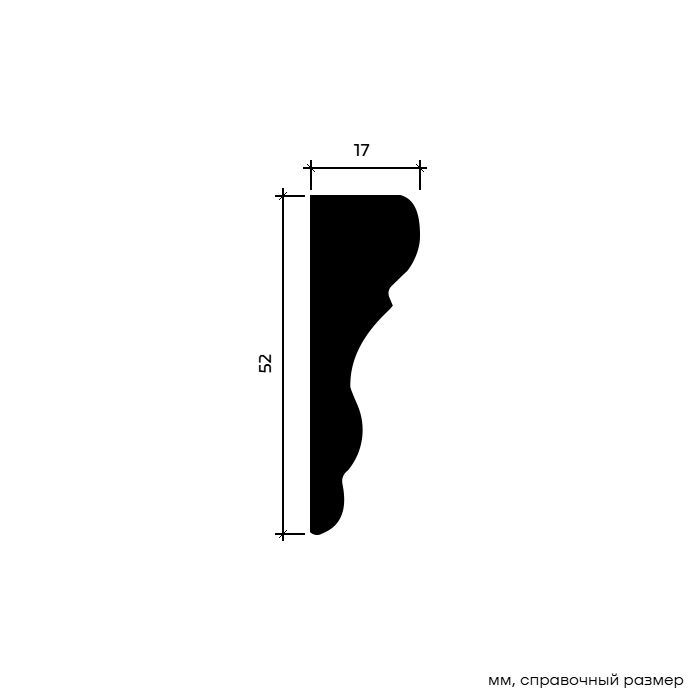 Молдинг под покраску Европласт 1.51.377 2000×52×17