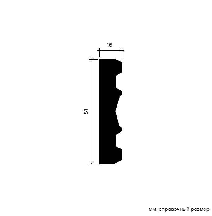 Молдинг под покраску Европласт 1.51.504 2040×51×16