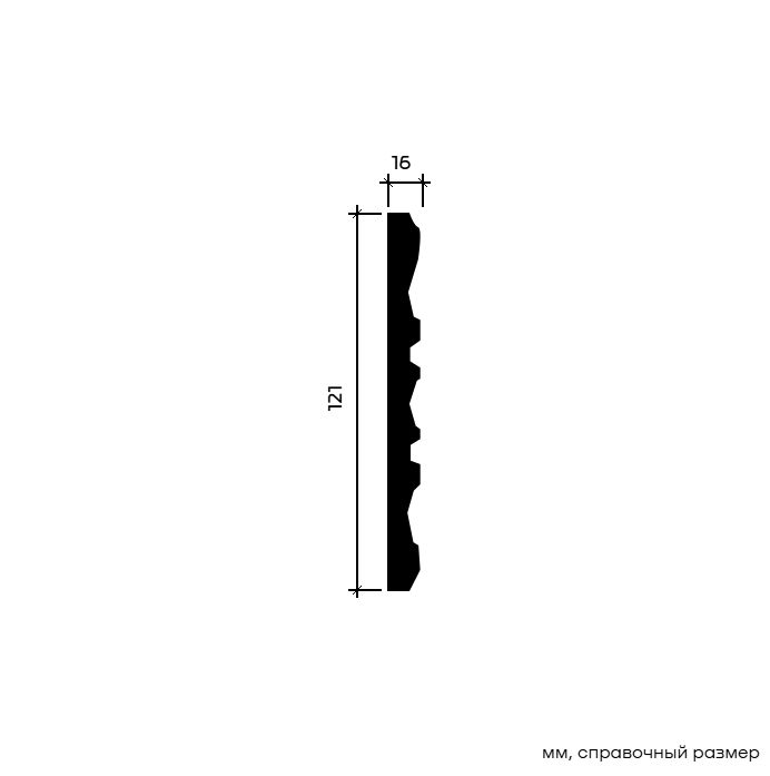 Молдинг под покраску Европласт 1.51.510 2040×121×16